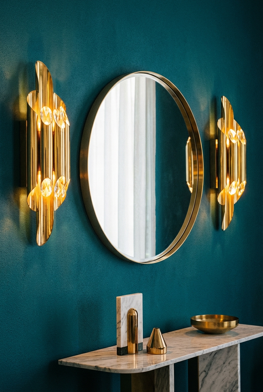 Glamoratti Wall Sconce Ideas: symmetry and shine