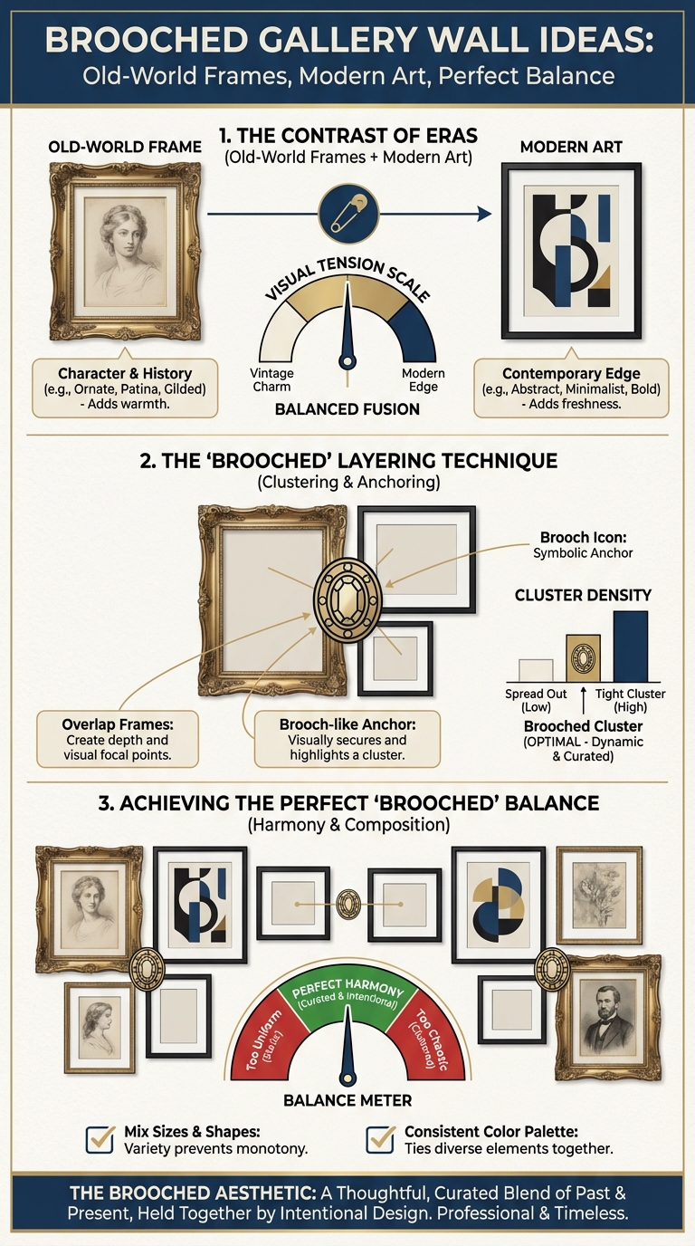 Brooched Gallery Wall Ideas: Old-World Frames, Modern Art, Perfect Balance - photo 3