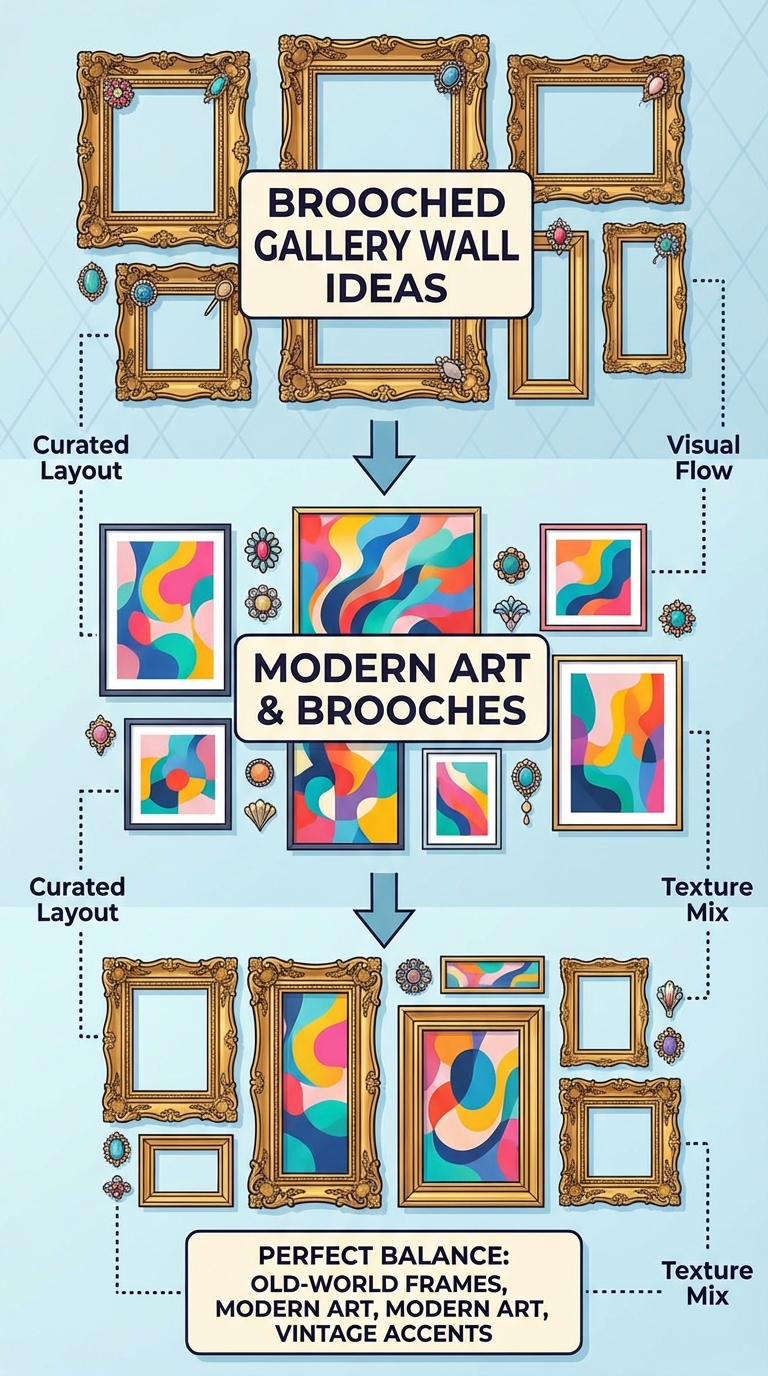 Brooched Gallery Wall Ideas: Old-World Frames, Modern Art, Perfect Balance - photo 4