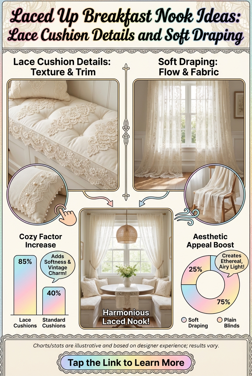 Laced Up Breakfast Nook Ideas: Lace Cushion Details and Soft Draping - photo 3