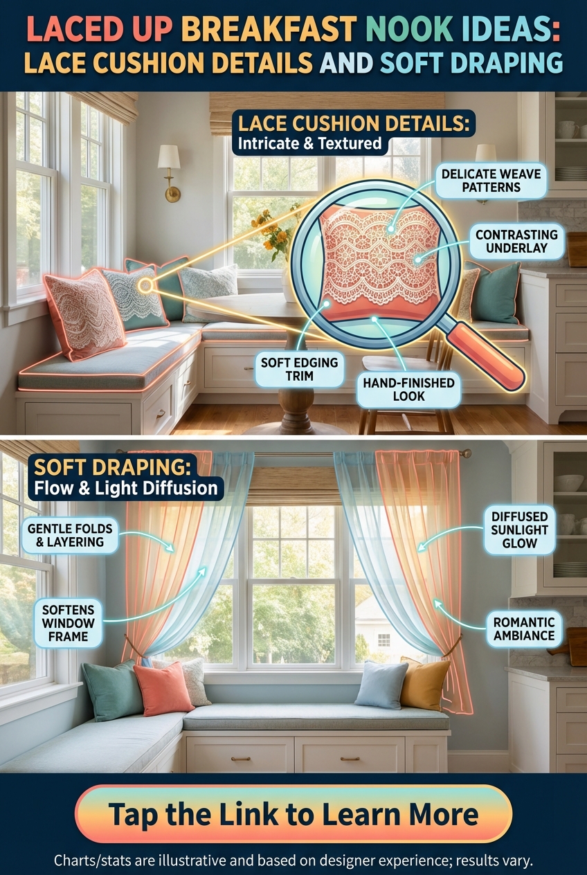 Laced Up Breakfast Nook Ideas: Lace Cushion Details and Soft Draping - photo 4