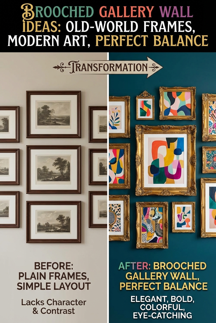 Brooched Gallery Wall Ideas: Old-World Frames, Modern Art, Perfect Balance - photo 5