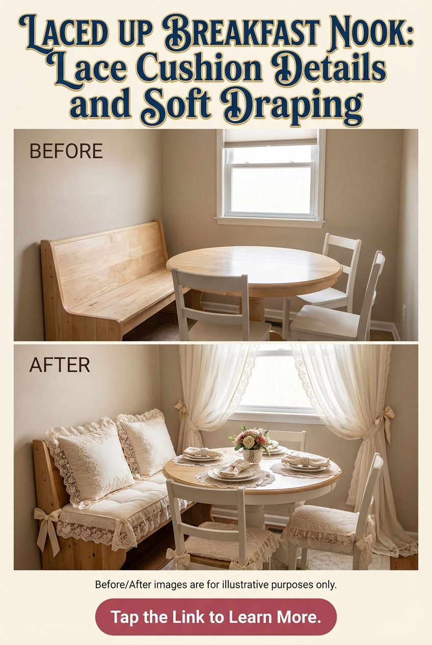 Laced Up Breakfast Nook Ideas: Lace Cushion Details and Soft Draping - photo 5