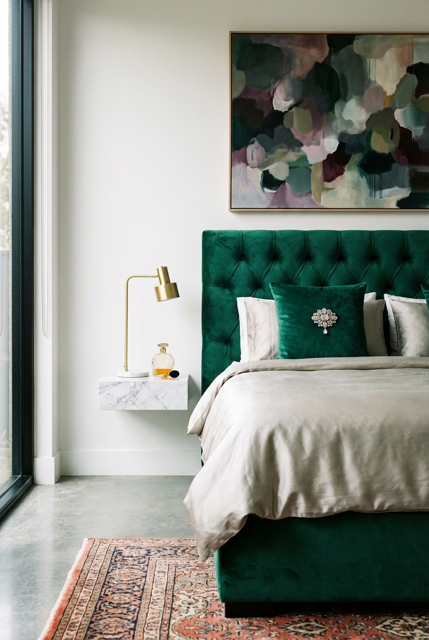 How to Mix Vintage Glam and Modern Minimal (Brooched Bedroom Edition)