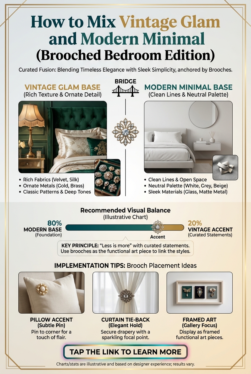 How to Mix Vintage Glam and Modern Minimal (Brooched Bedroom Edition) - photo 3
