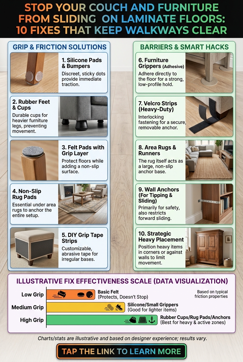 Stop Your Couch and Furniture from Sliding on Laminate Floors: 10 Fixes That Keep Walkways Clear - photo 3