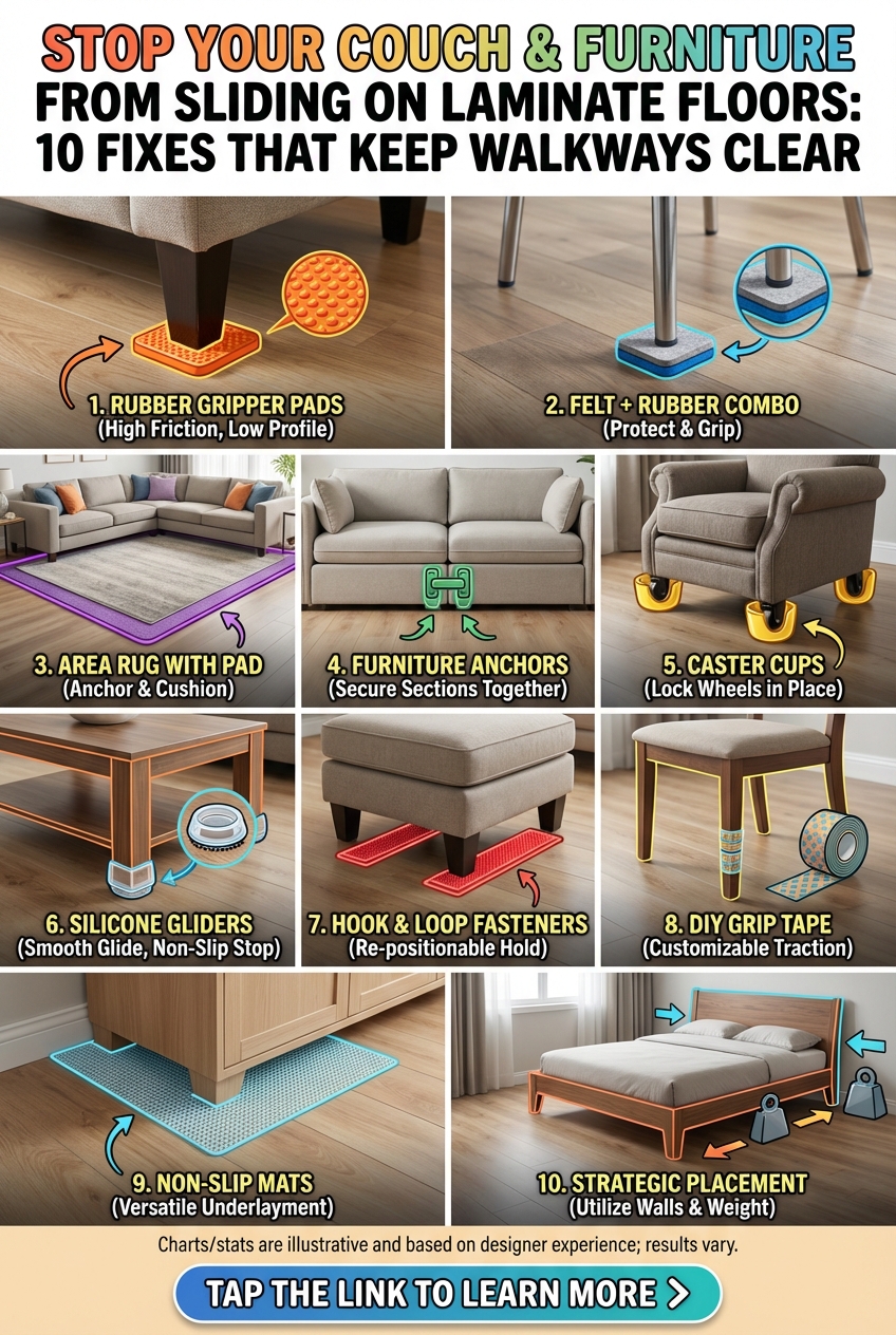 Stop Your Couch and Furniture from Sliding on Laminate Floors: 10 Fixes That Keep Walkways Clear - photo 4