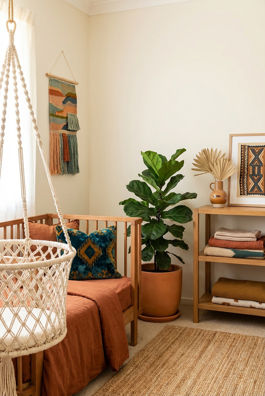 Afro-Boho Nursery Color Palette: Earthy Neutrals + Jewel Tones