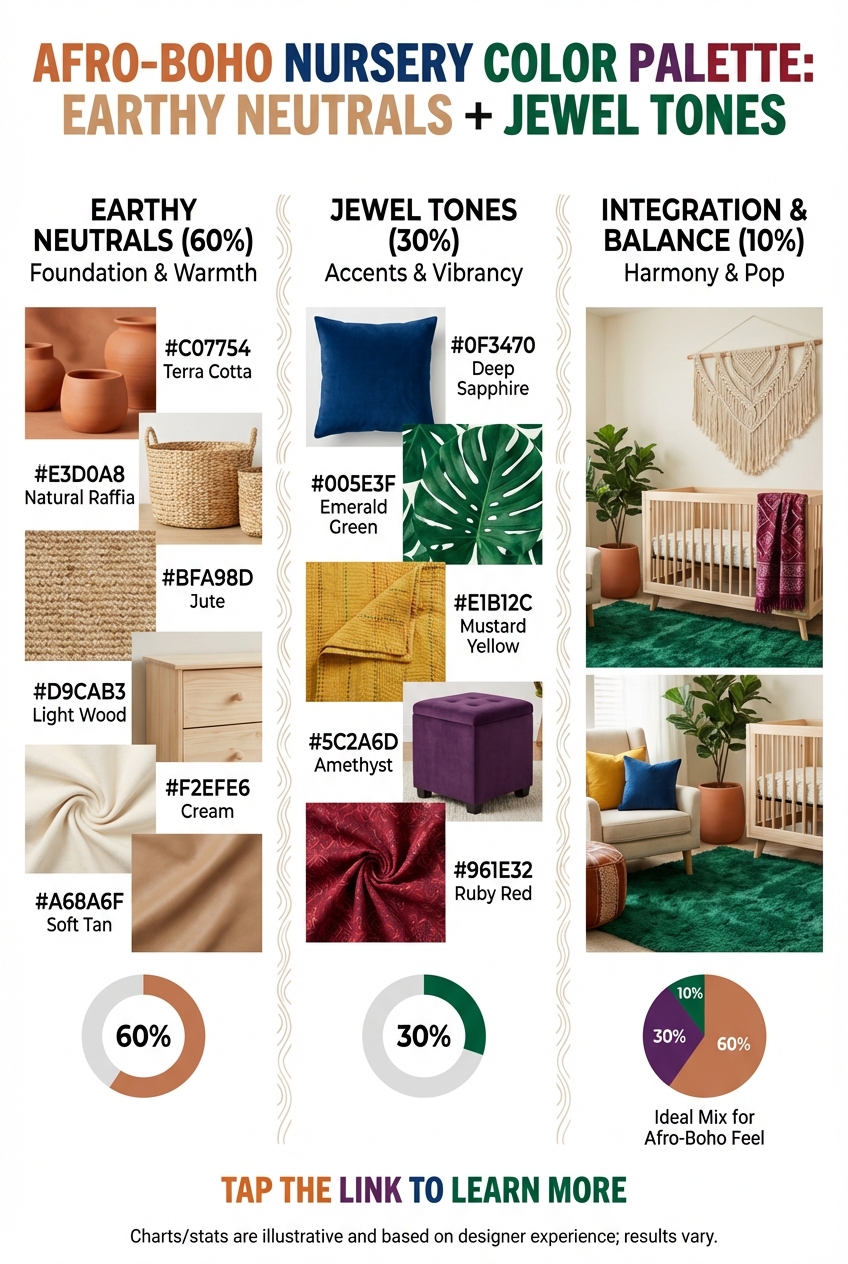 Afro-Boho Nursery Color Palette: Earthy Neutrals + Jewel Tones - photo 3