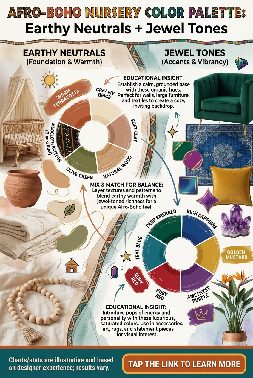 Afro-Boho Nursery Color Palette: Earthy Neutrals + Jewel Tones - photo 4