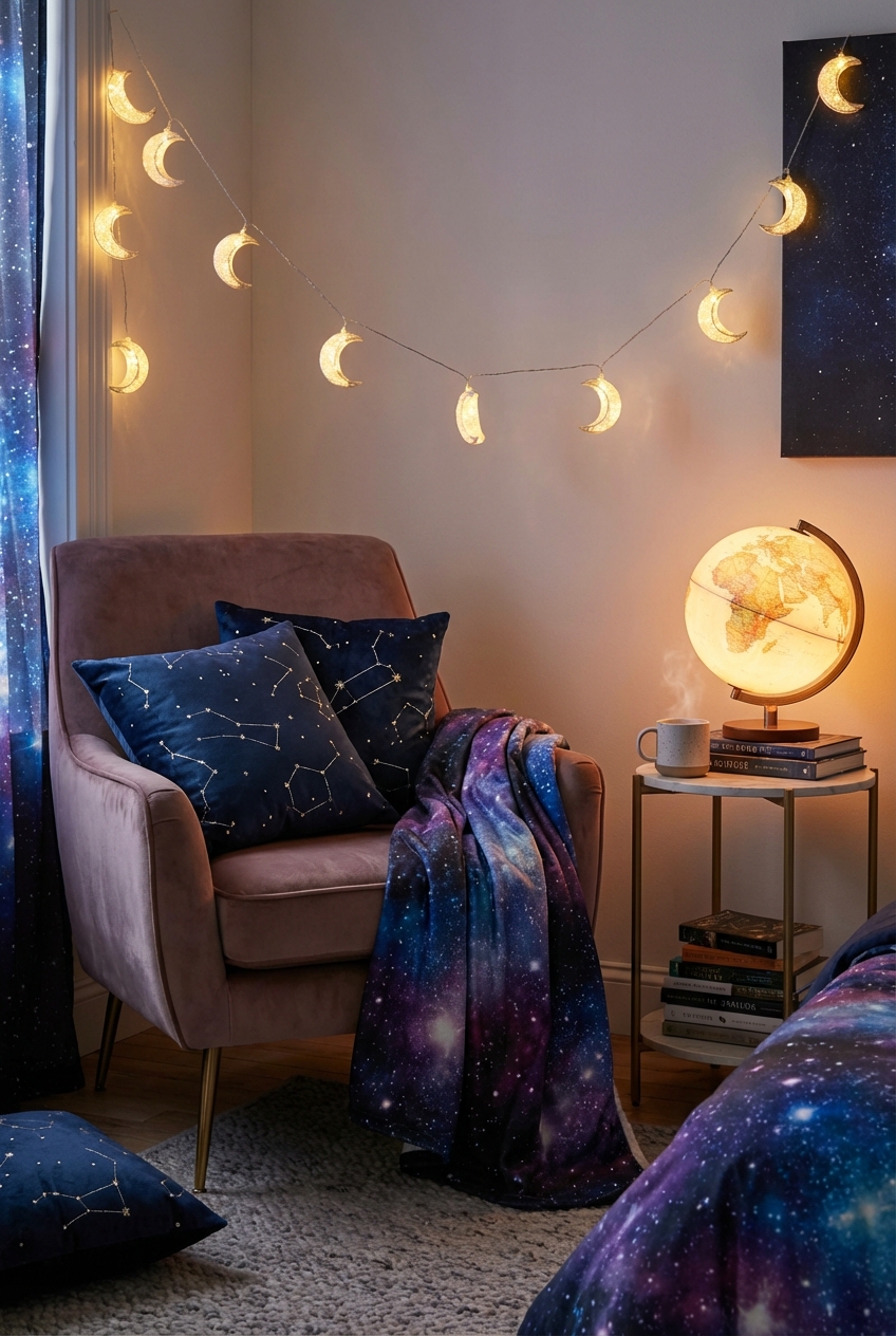 Extra Celestial Decor for a Reading Nook: Cozy Glow and Soft Texture