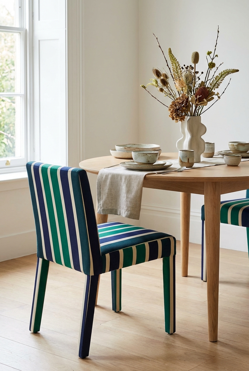 Striped Dining Chairs: How to Style Patterned Upholstery