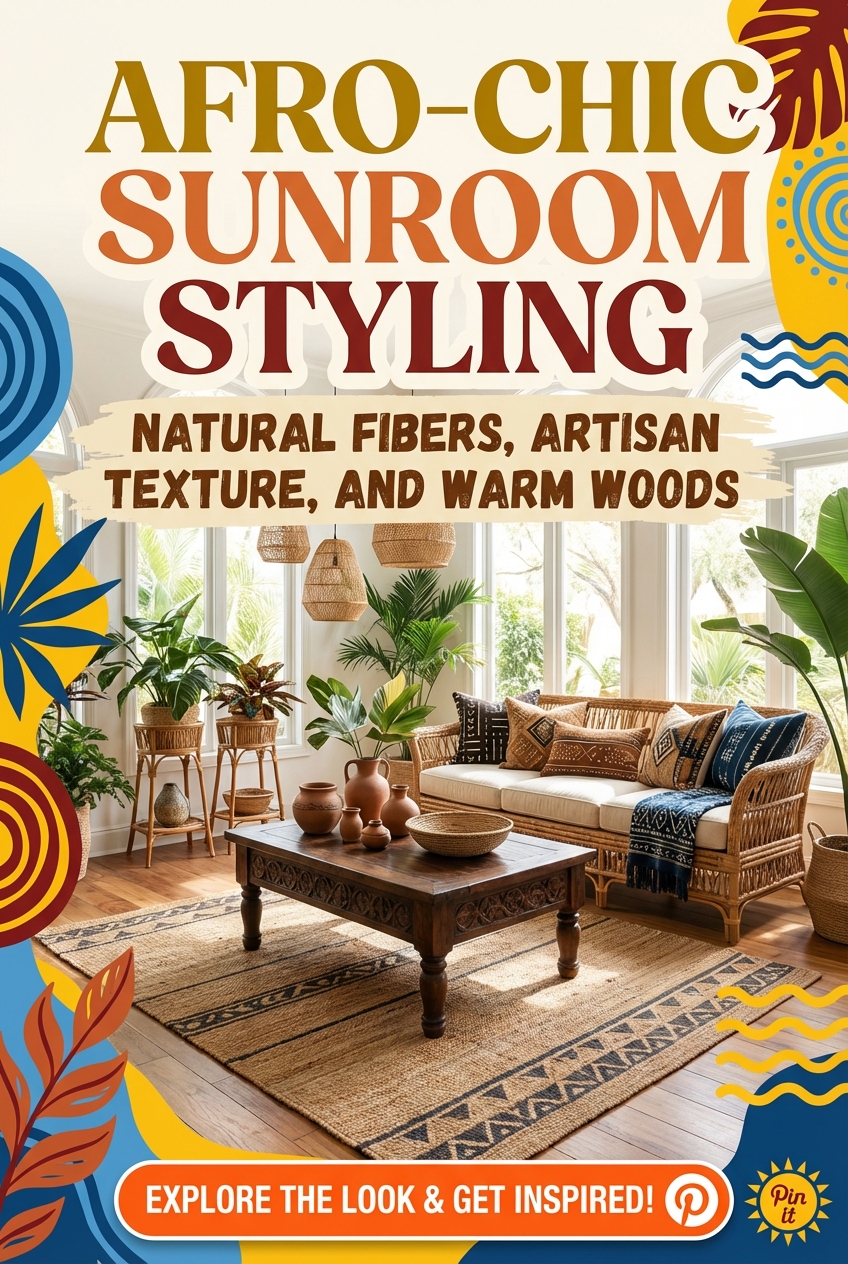 Afro-Chic Sunroom Styling: Natural Fibers, Artisan Texture, and Warm Woods - photo 2