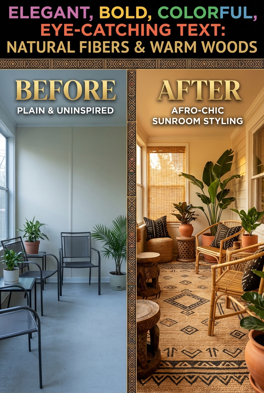 Afro-Chic Sunroom Styling: Natural Fibers, Artisan Texture, and Warm Woods - photo 5