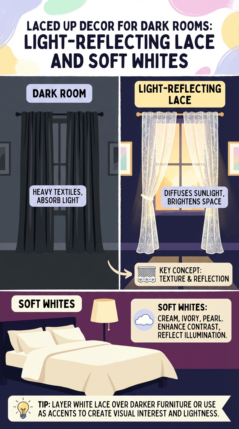 Laced Up Decor for Dark Rooms: Light-Reflecting Lace and Soft Whites - photo 4