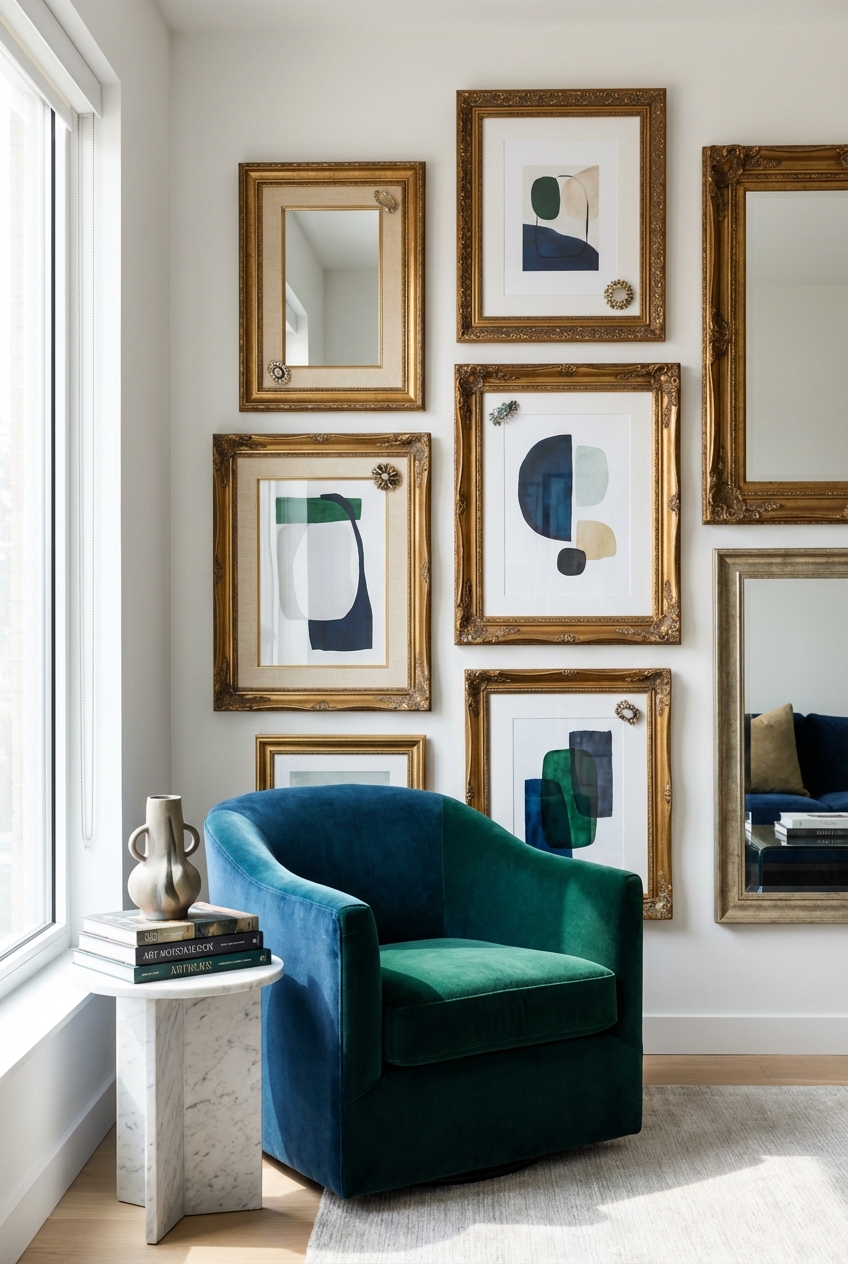How to Style Antique Frames in a Modern Home (Brooched Edition)