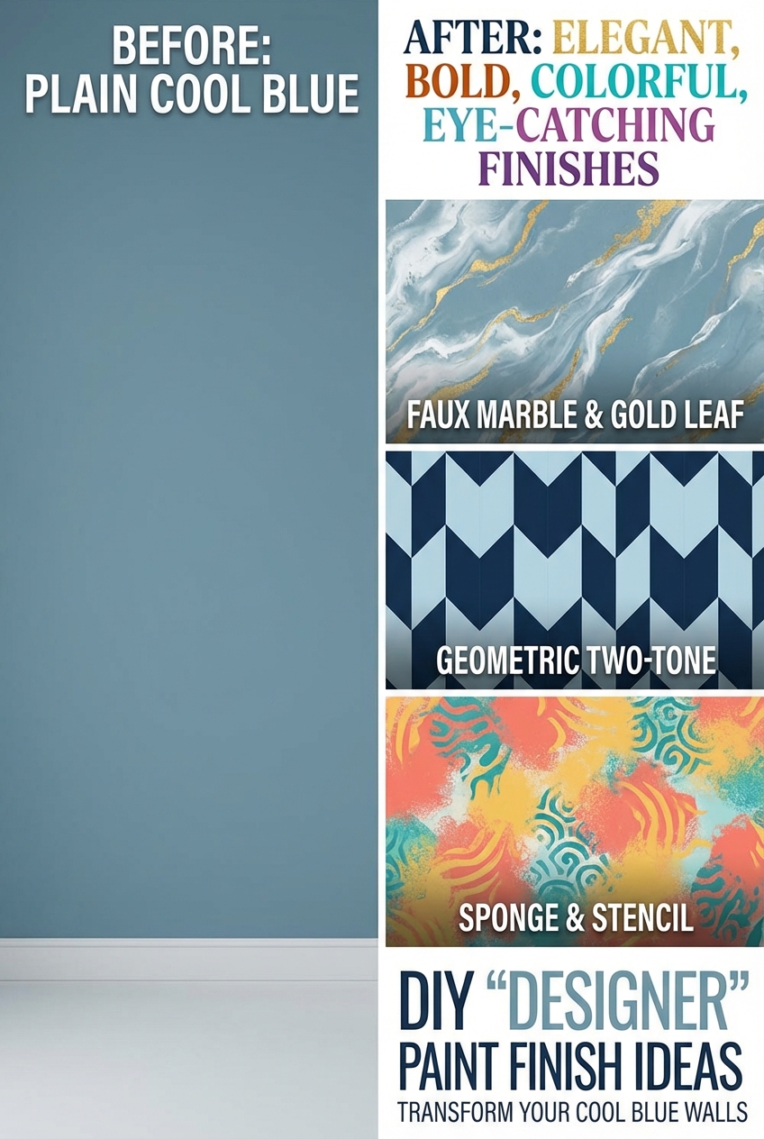 DIY “Designer” Paint Finish Ideas for Cool Blue Walls - photo 5