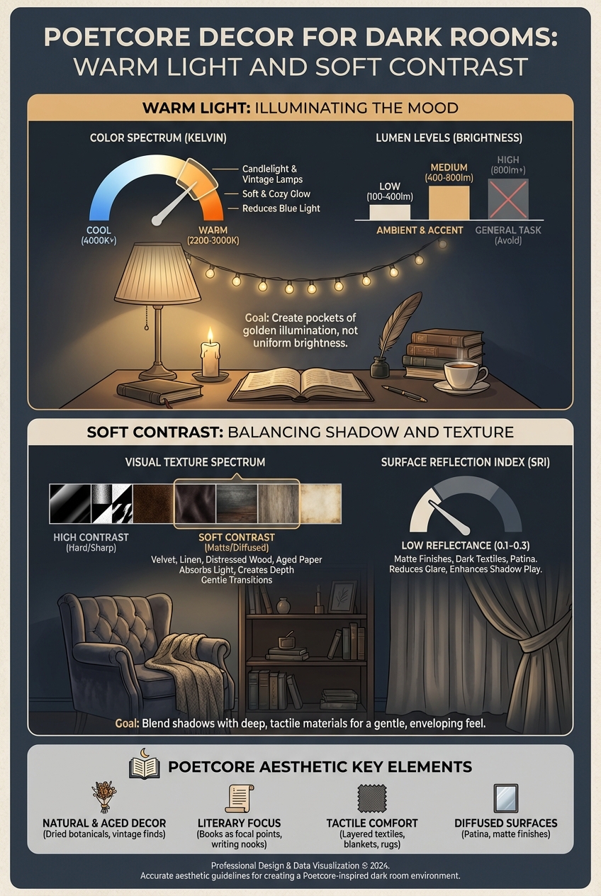Poetcore Decor for Dark Rooms: Warm Light and Soft Contrast - photo 3