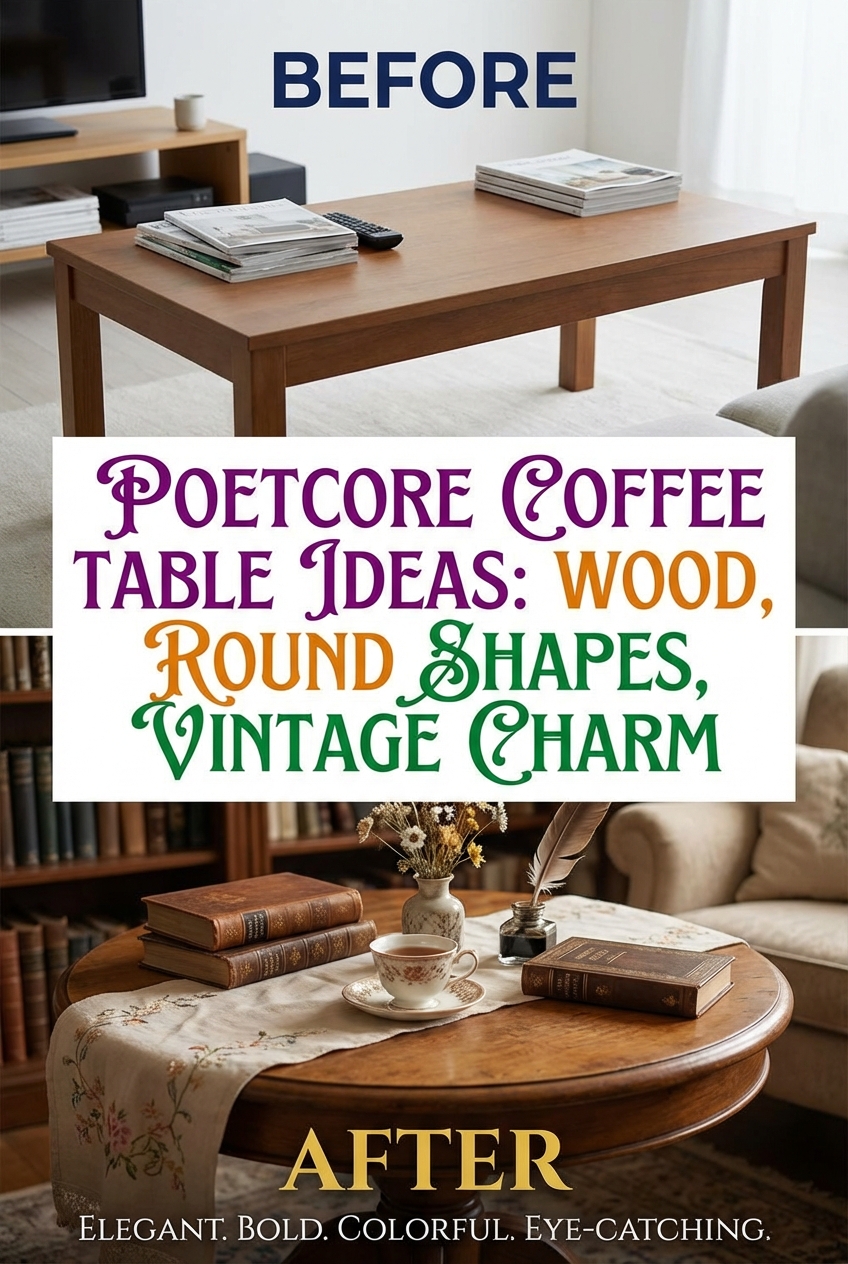 Poetcore Coffee Table Ideas: Wood, Round Shapes, and Vintage Charm - photo 5