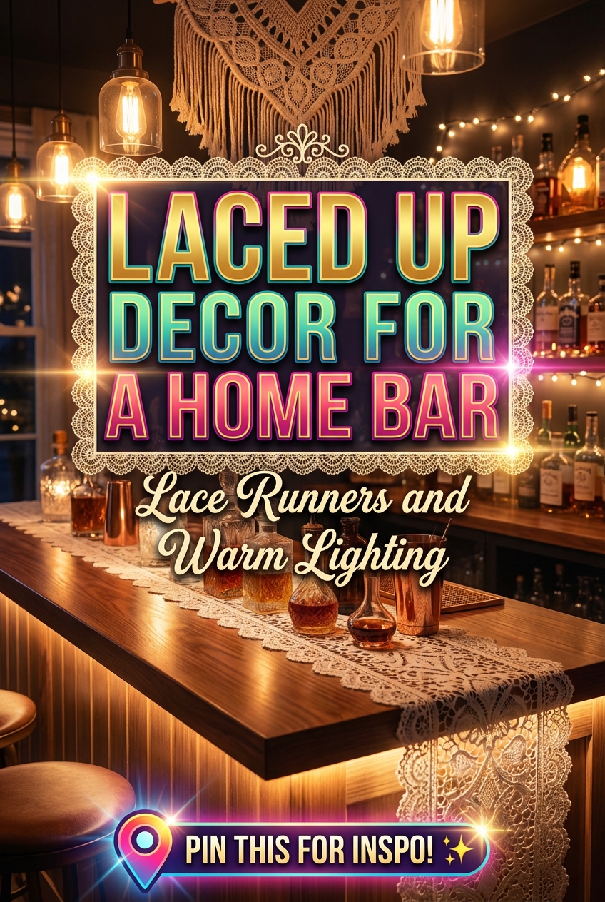 Laced Up Decor for a Home Bar: Lace Runners and Warm Lighting - photo 2