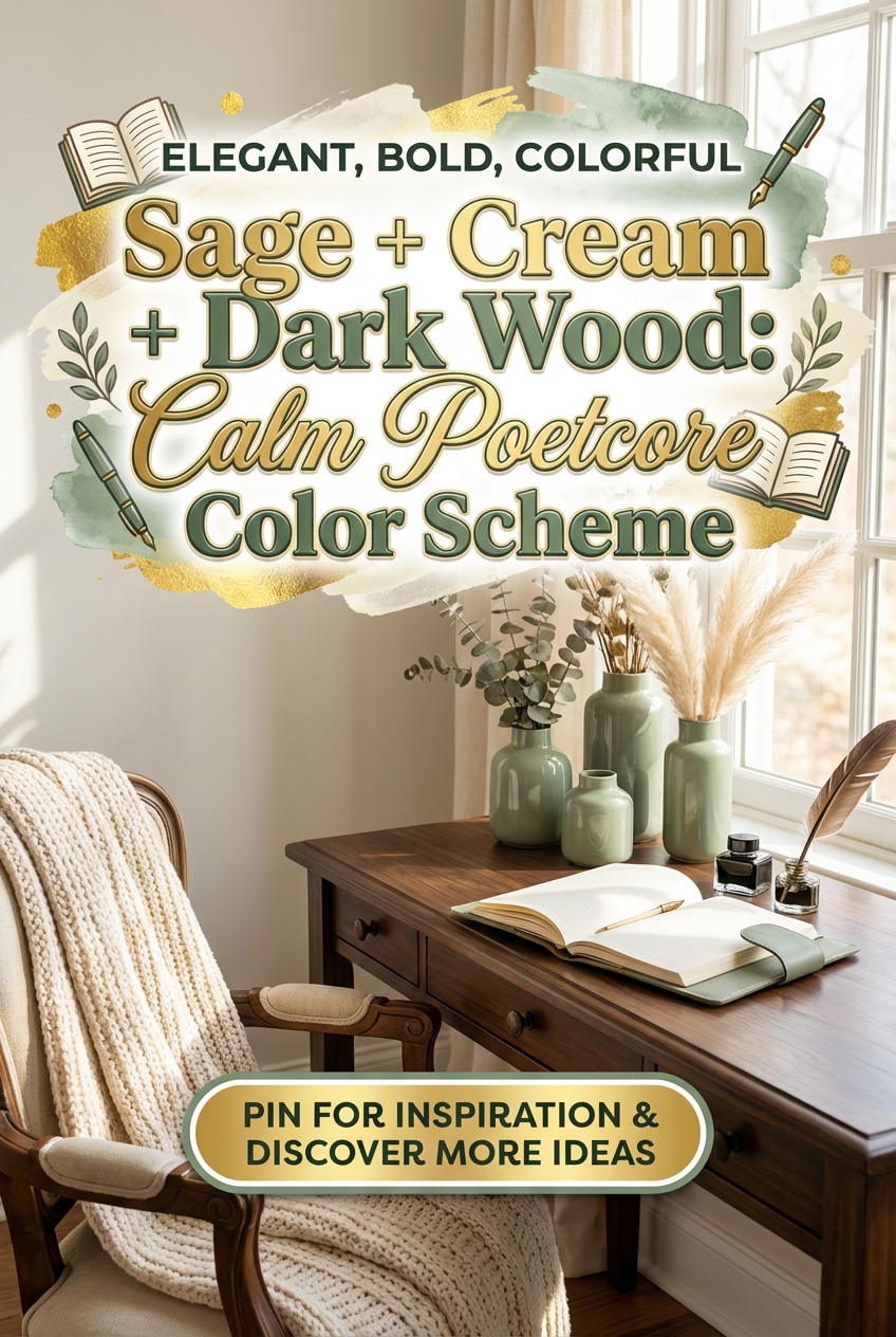 Sage + Cream + Dark Wood: Calm Poetcore Color Scheme - photo 2