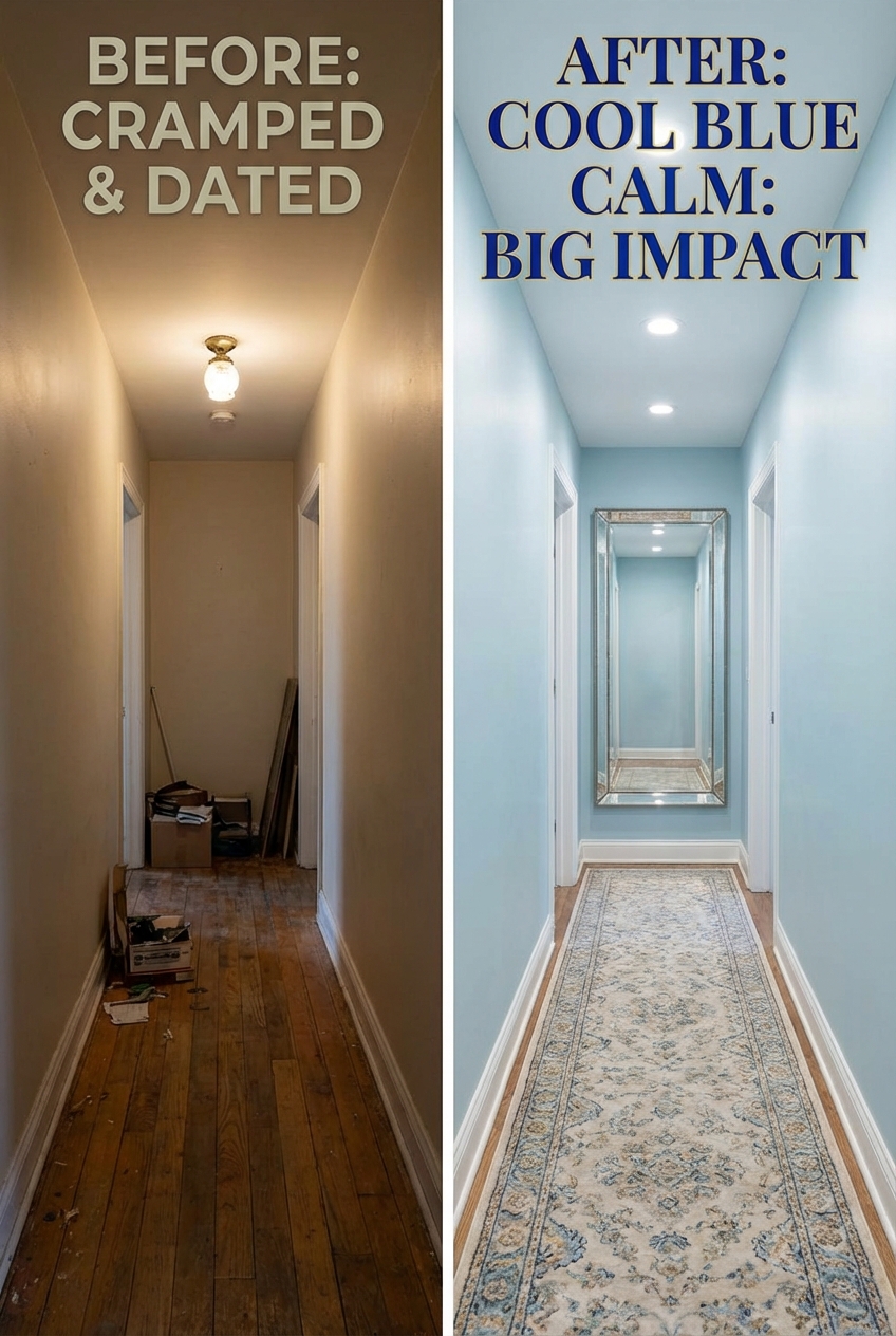 Cool Blue Hallway Ideas: Narrow Space, Big Calm - photo 5