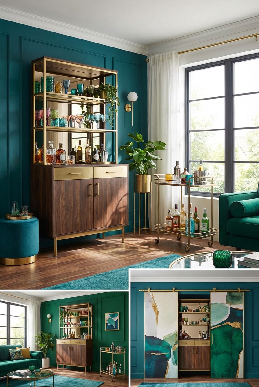5 Living Room Home Bar Ideas
