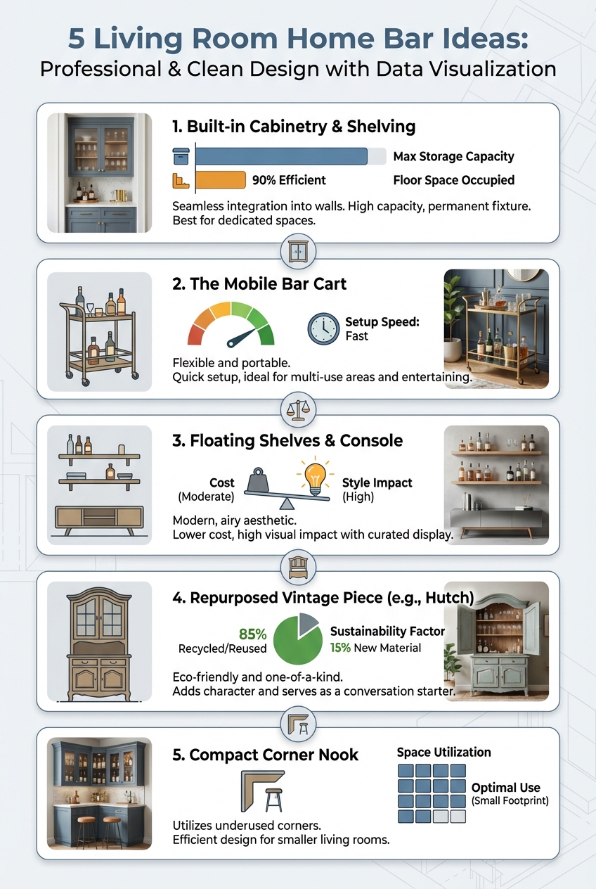 5 Living Room Home Bar Ideas - photo 3