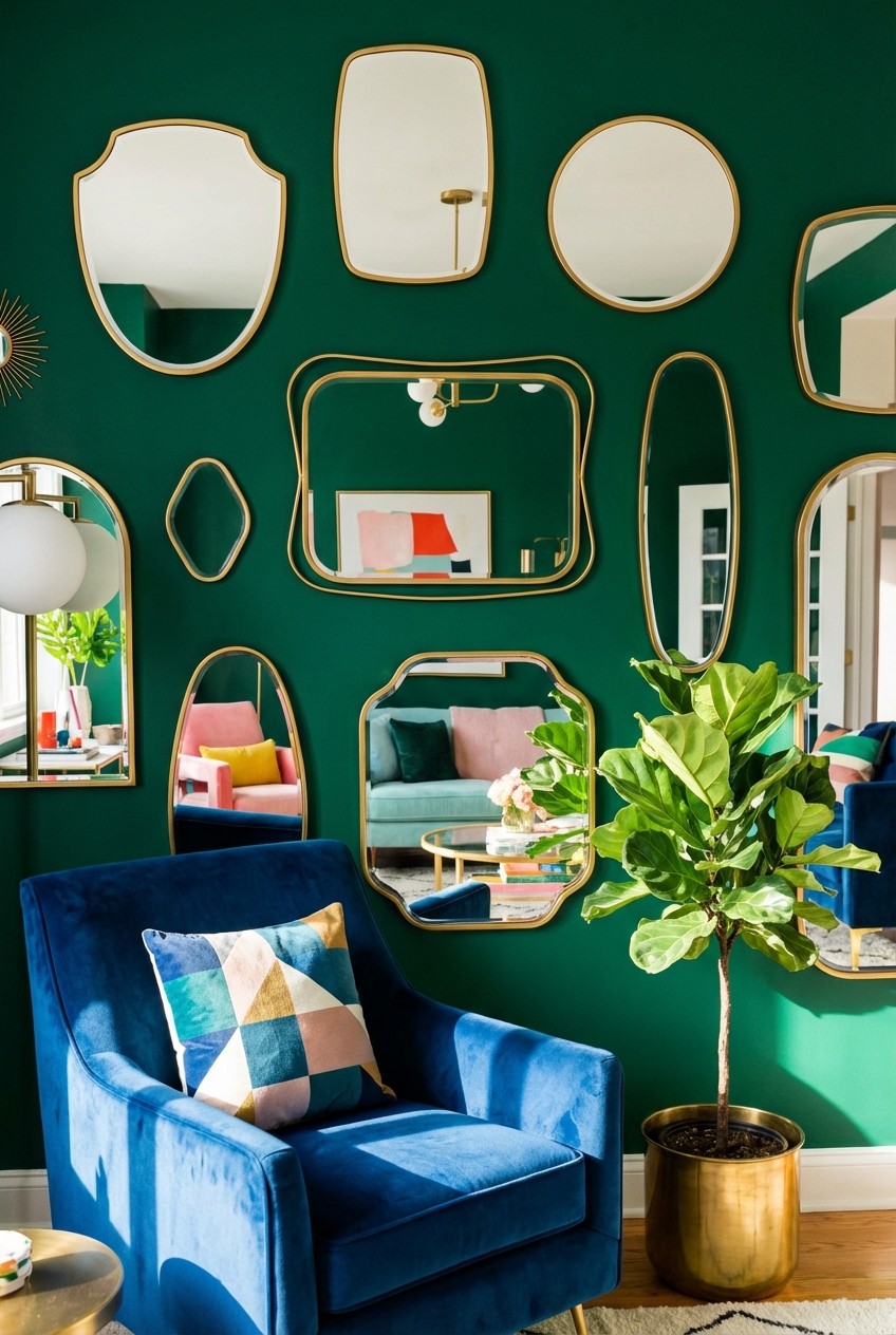 DIY Statement Mirror Wall: glam impact on a budget