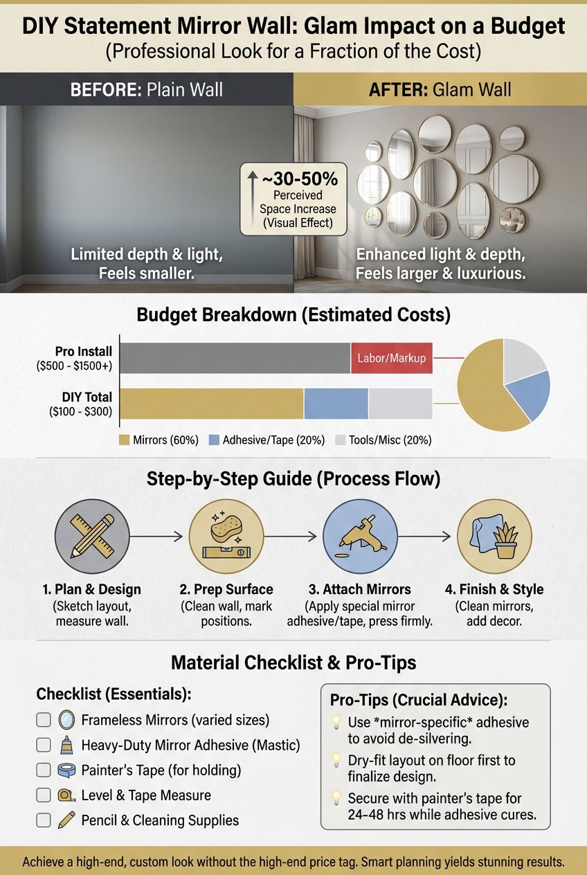 DIY Statement Mirror Wall: glam impact on a budget - photo 3