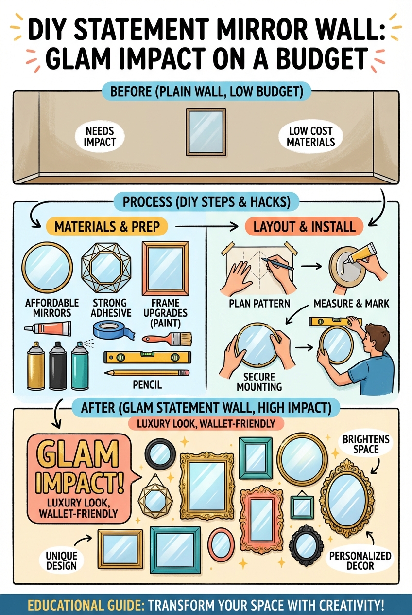 DIY Statement Mirror Wall: glam impact on a budget - photo 4