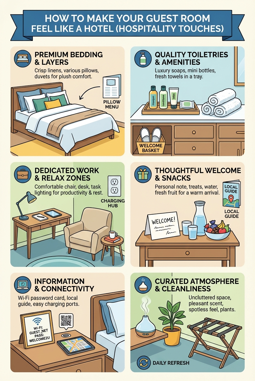 How to Make Your Guest Room Feel like a Hotel Hospitality Touches - photo 4