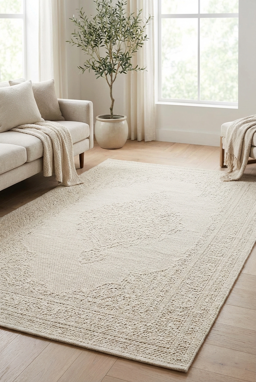 Modern Lace Rug Ideas: Subtle Pattern, Calm Texture