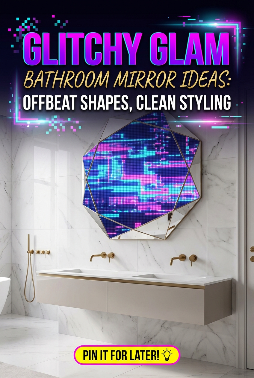 Glitchy Glam Bathroom Mirror Ideas: Offbeat Shapes, Clean Styling - photo 2