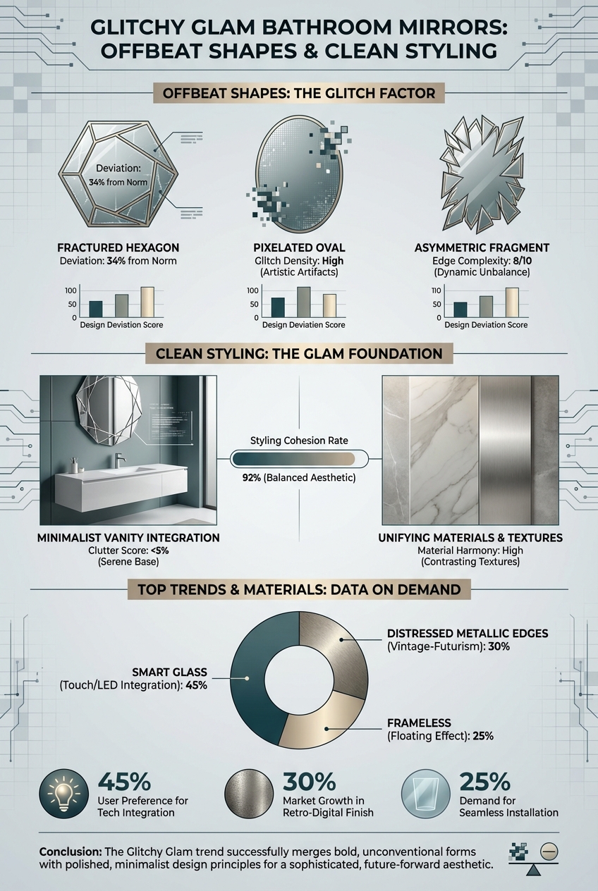 Glitchy Glam Bathroom Mirror Ideas: Offbeat Shapes, Clean Styling - photo 3