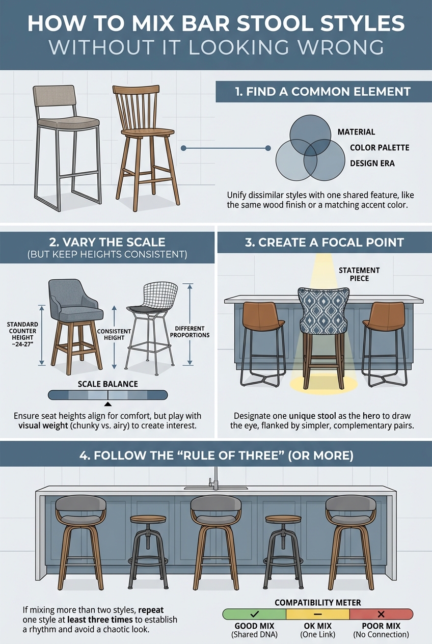 How to Mix Bar Stool Styles Without It Looking Wrong - photo 3