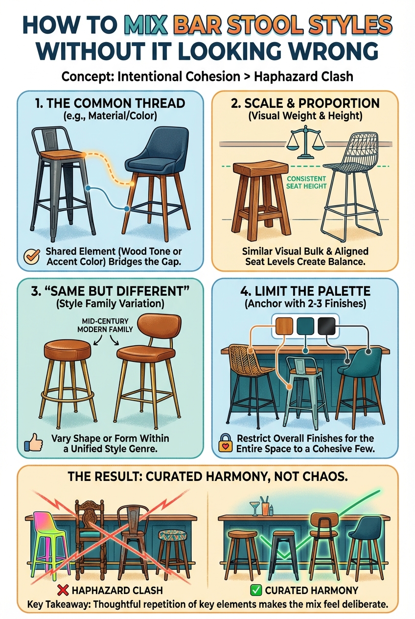 How to Mix Bar Stool Styles Without It Looking Wrong - photo 4