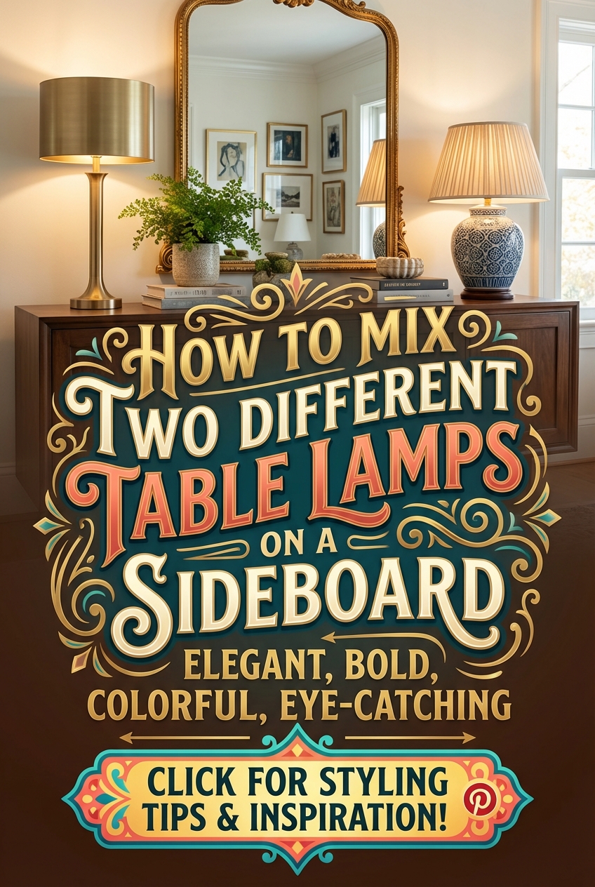 How to Mix Two Different Table Lamps on a Sideboard - photo 2