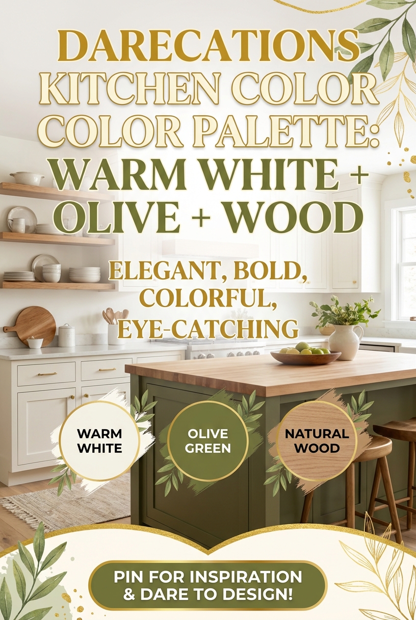 Darecations Kitchen Color Palette: warm white + olive + wood - photo 2