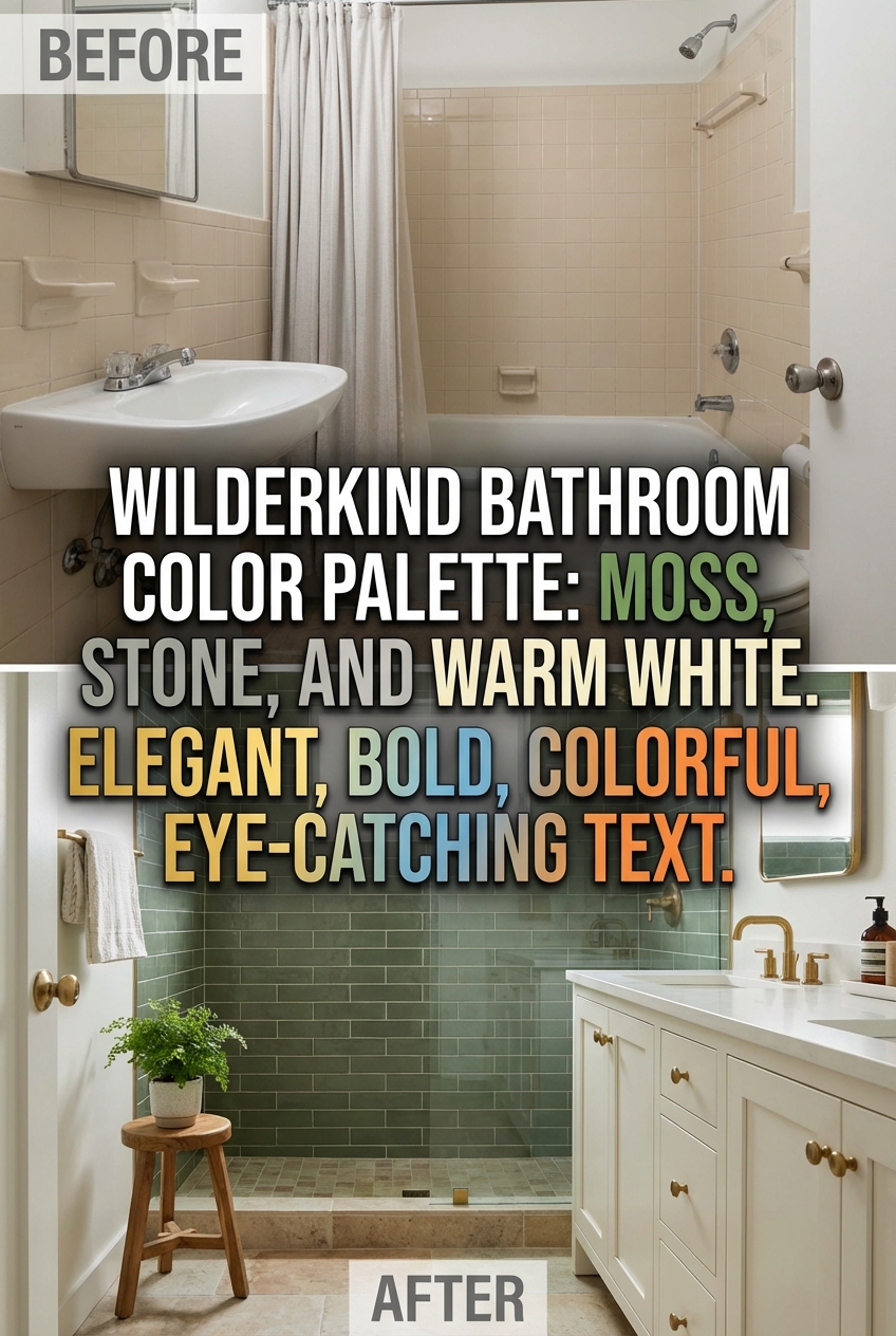 Wilderkind Bathroom Color Palette: Moss, stone, and warm white - photo 5