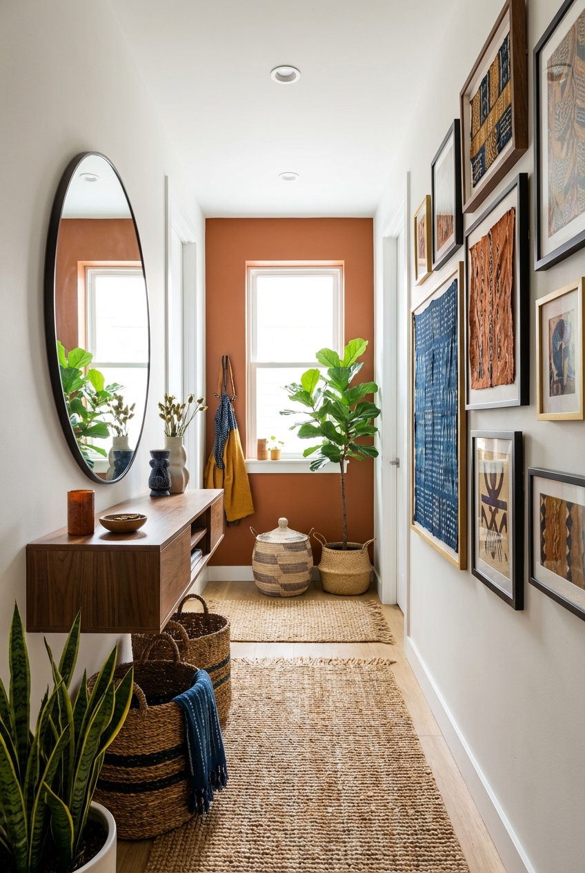 Small-Space Afrohemian Hallway: Layout Tricks That Keep It Calm