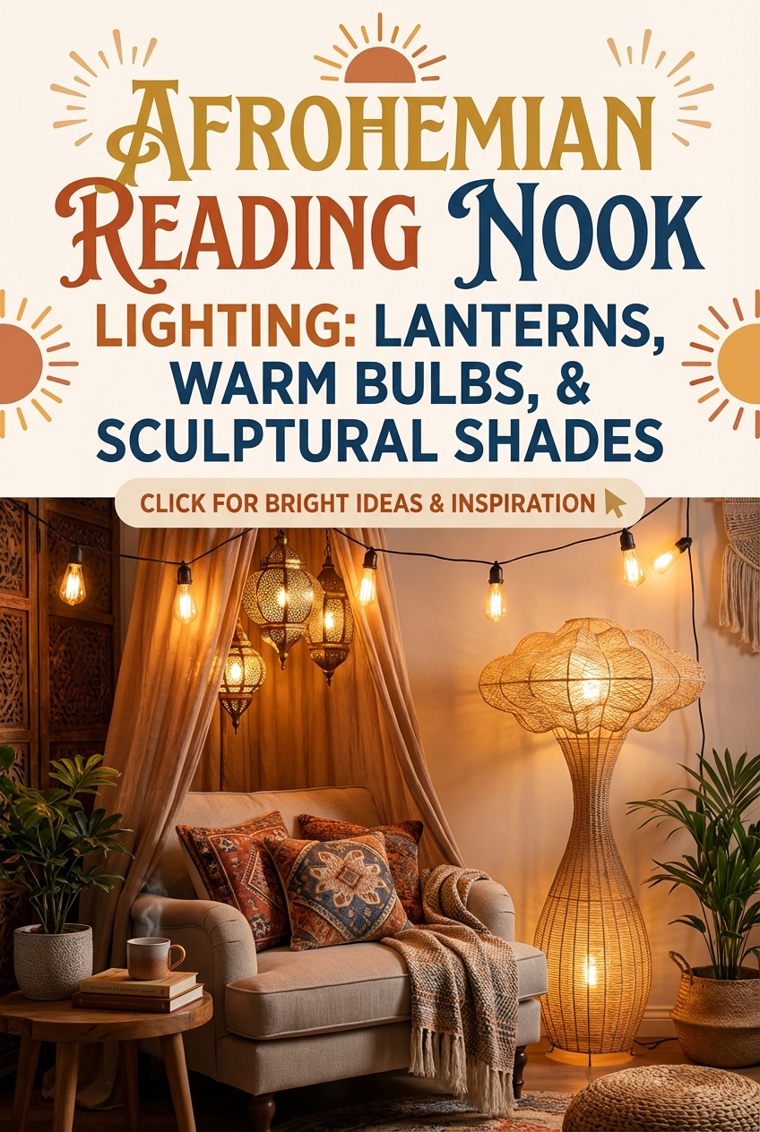Afrohemian Reading Nook Lighting: Lanterns, Warm Bulbs, and Sculptural Shades - photo 2