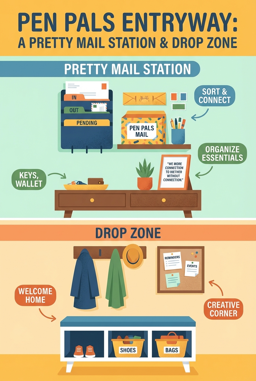 Pen Pals Entryway Ideas: A Pretty Mail Station and Drop Zone - photo 4