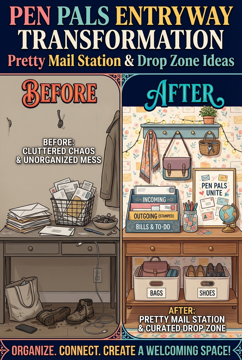 Pen Pals Entryway Ideas: A Pretty Mail Station and Drop Zone - photo 5