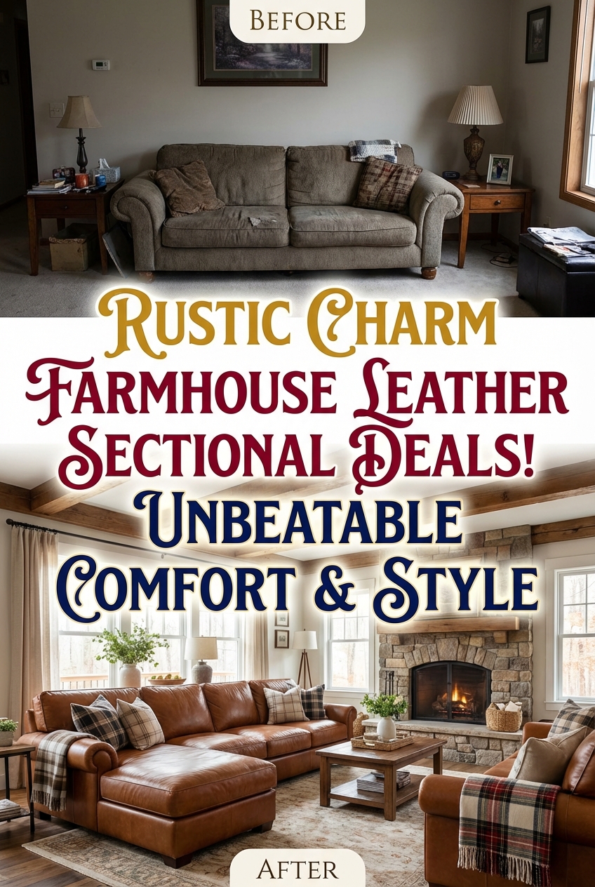 Rustic Charm Farmhouse Leather Sectional Deals - photo 5