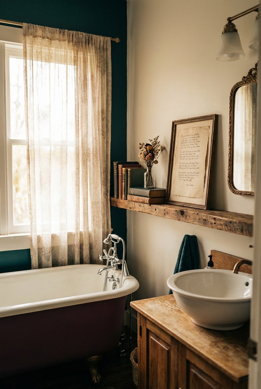 Poetcore Decor for a Bathroom: Soft Charm in Small Spaces