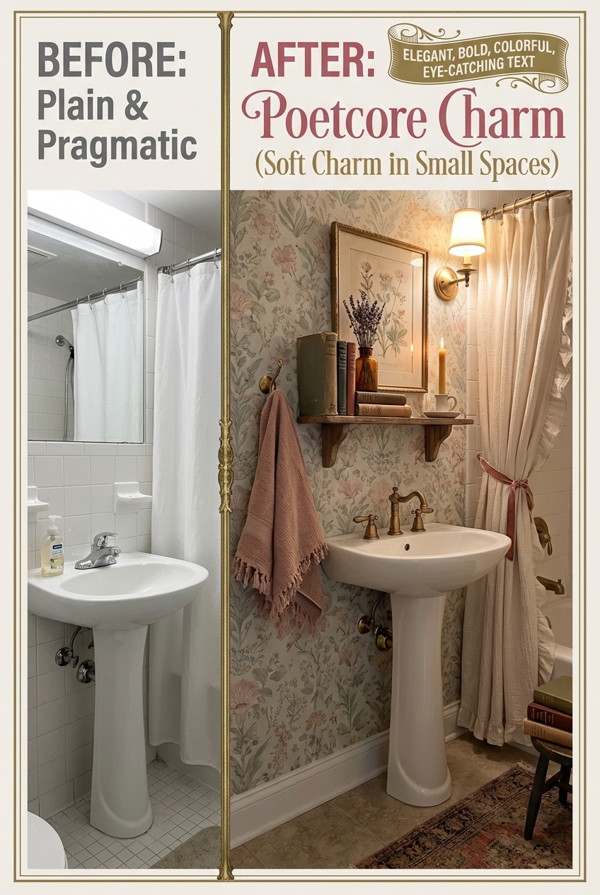 Poetcore Decor for a Bathroom: Soft Charm in Small Spaces - photo 5