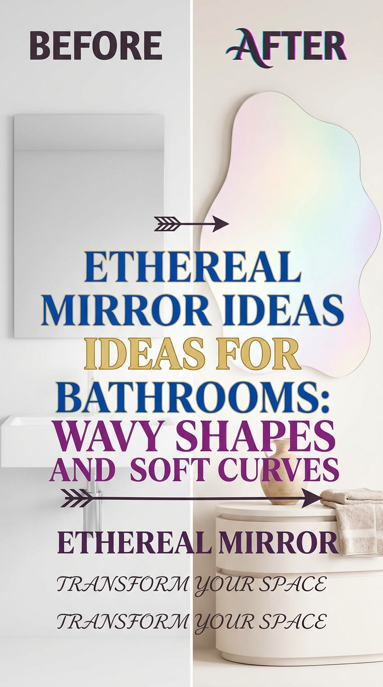Bathroom with a soft-edged mirror as the focal point above the sink