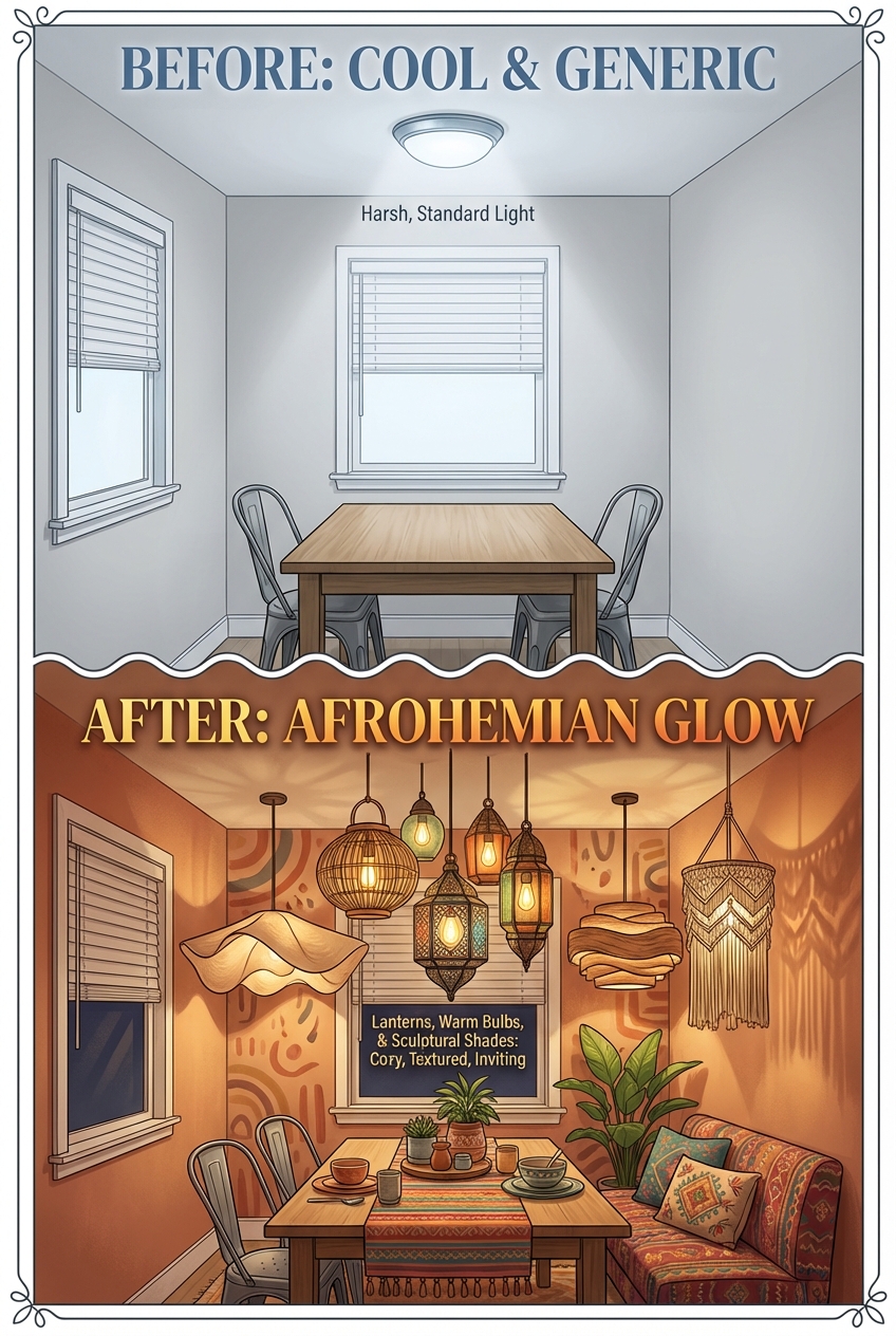Afrohemian Breakfast Nook Lighting: Lanterns, Warm Bulbs, and Sculptural Shades - photo 5