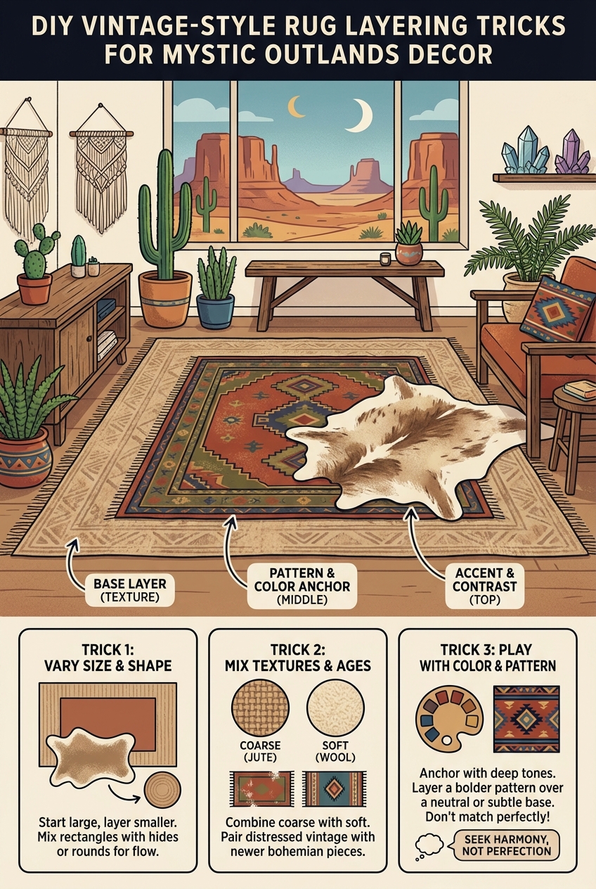 DIY Vintage-Style Rug Layering Tricks for Mystic Outlands Decor - photo 4